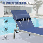 GDFStudio - Set a 3 pezzi Tatum per esterni con chaise longue regolabile, tavolino e ruote