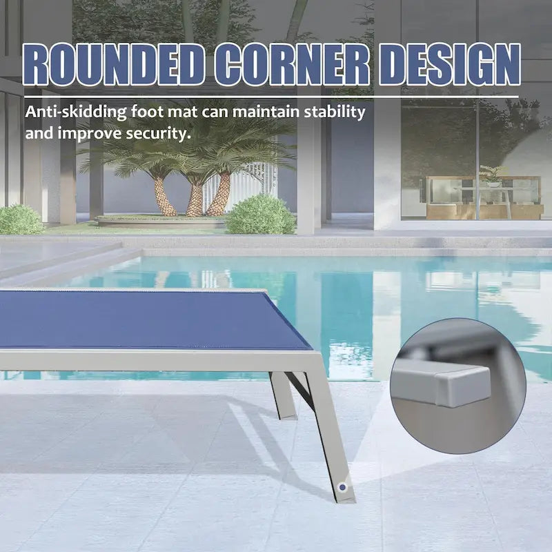 GDFStudio - Set a 3 pezzi Tatum per esterni con chaise longue regolabile, tavolino e ruote