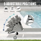 GDFStudio - Set a 3 pezzi Tatum per esterni con chaise longue regolabile, tavolino e ruote