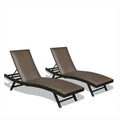 GDFStudio - Set Chaise longue in Rattan PE, Reclinabili da Esterno Regolabili con Schiuma ad Asciugatura Rapida, Set da 2