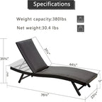 GDFStudio - Set Chaise longue in Rattan PE, Reclinabili da Esterno Regolabili con Schiuma ad Asciugatura Rapida, Set da 2
