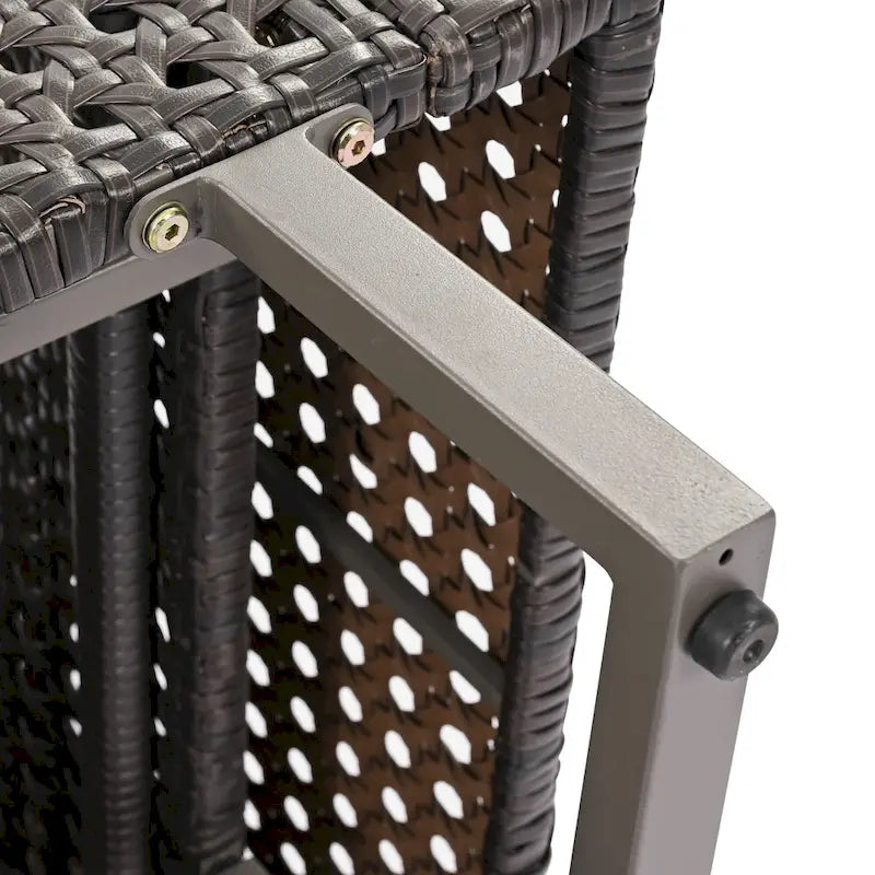 Set Divano Componibile da Esterno in Rattan a 6 Pezzi con Seduta Regolabile e Tavolino con Secchiello del Ghiaccio