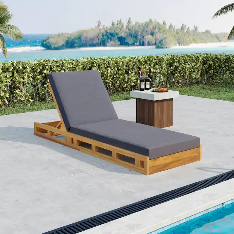 Christopher Knight Home - Set di Chaise Longue da Esterno in Acacia Johnson