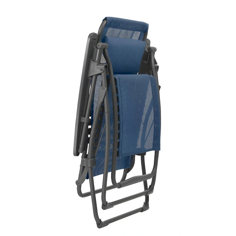 Sedia da esterno Graphite Zero Gravity con cuscino, resistente alle intemperie, pieghevole, per relax - 70 cm
