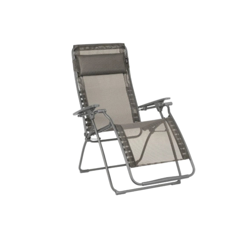 Sedia da esterno Graphite Zero Gravity con cuscino, resistente alle intemperie, pieghevole, per relax - 70 cm