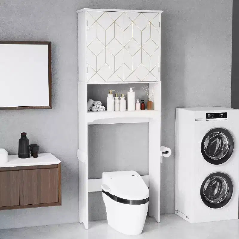 Mobiletto salvaspazio da bagno da posizionare sopra il WC