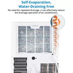 Condizionatore portatile da 14000 BTU, condizionatore con telecomando, funzioni di raffreddamento, ventilazione e deumidificazione, modalità sleep/timer 24 ore, raffredda 65 m²