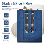 Whisen Dispensa da Cucina Autoportante 71''H, Grande Armadio Contenitore per Sala da Pranzo Credenze con 6 Ante, Ripiani Regolabili