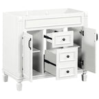 Mobile bagno moderno da 90 cm con lavabo integrato e specchiera, 2 ante e 2 cassetti