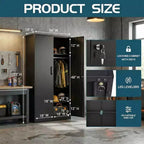 Armadio da 183 cm in acciaio resistente con serratura, armadietti metallici da garage, armadietti metallici per casa, camera da letto, ufficio, ripostiglio