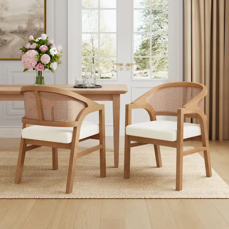 Christopher Knight Home - Sedia da pranzo imbottita in canna (Set di 2)