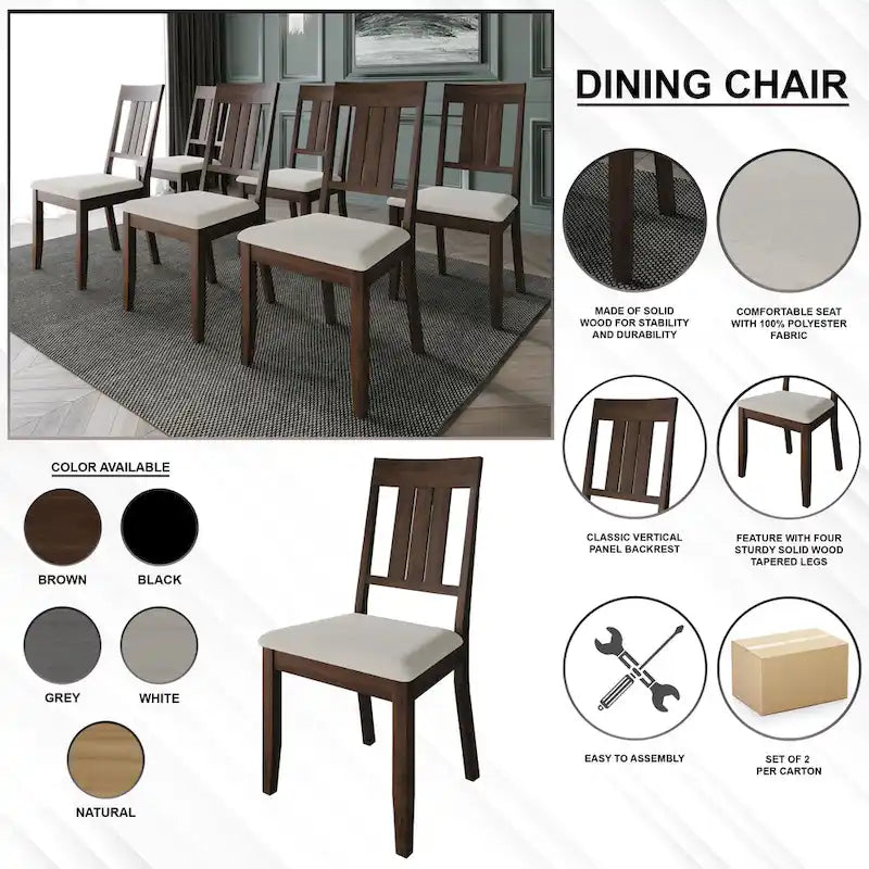 Set da pranzo da 7 pezzi in legno CraftPorch Classic