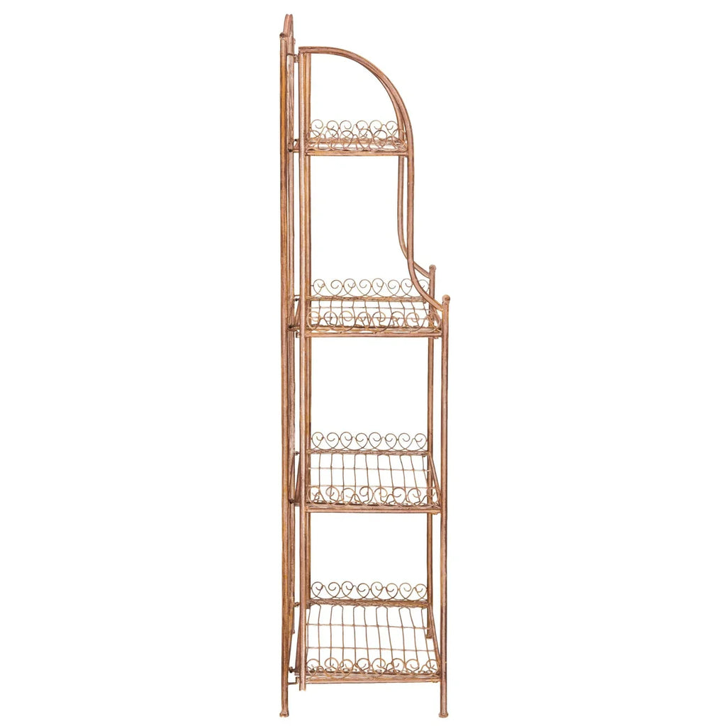 SAFAVIEH Bryn Étagère de boulanger d'extérieur victorienne en fer forgé à 4 niveaux - 63,5 cm l x 38,1 cm P x 160 cm H - 25L x 15P x 63H