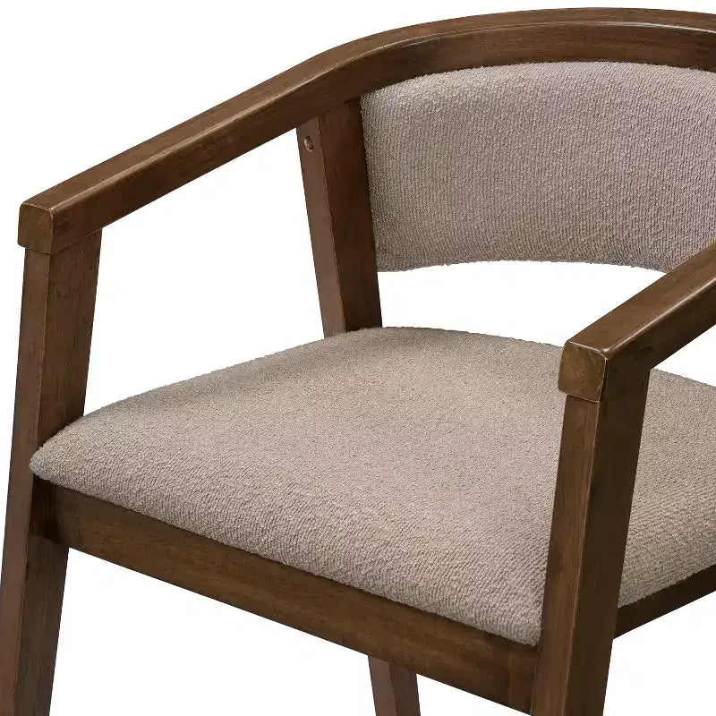 Christopher Knight Home Simon Set da Pranzo 5 Pezzi in Legno di Hevea Moderno di Metà Secolo con Sedie Imbottite in Bouclé