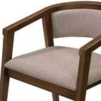 Christopher Knight Home Simon Set da Pranzo 5 Pezzi in Legno di Hevea Moderno di Metà Secolo con Sedie Imbottite in Bouclé