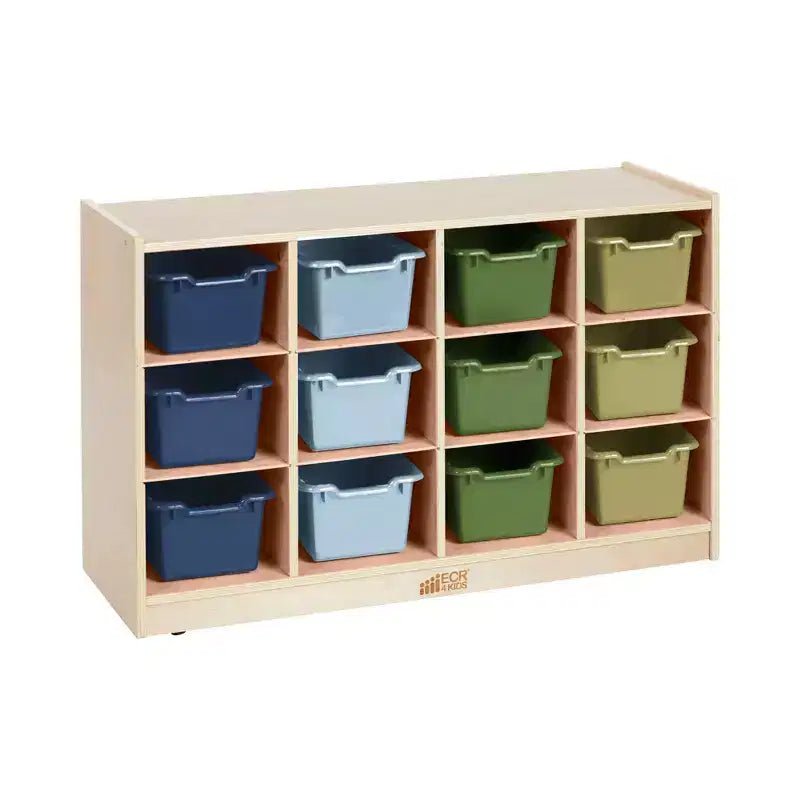 Mobile per Contenitori Cubby e 15 Scomparti Anteriori Inclinati, 3x4, Mobili per Bambini