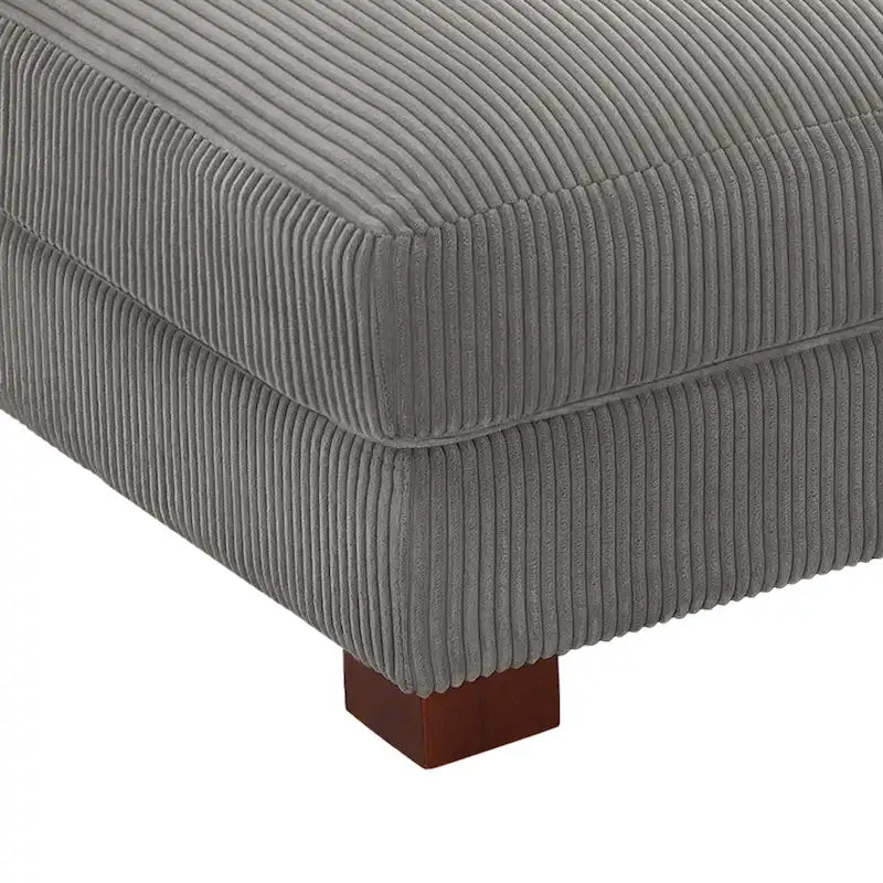 Pouf Ottomano Accento Oversize in Velluto a Coste Moderno