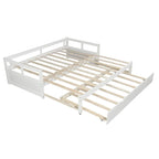 Letto a giorno estensibile con letto estraibile, Letto a giorno in legno con letto estraibile