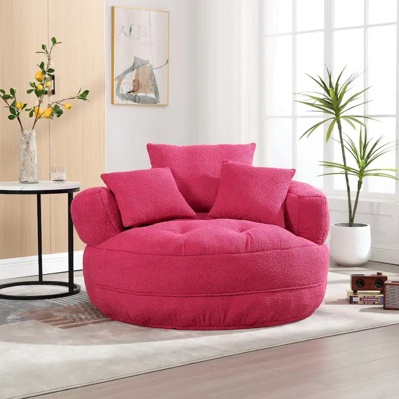 Poltrona Divano Pigro Rotondo – Bianco/Blu/Grigio/Giallo/Arancione/Rosarossa/Blu Scuro/Verde, Posto Singolo e Coppia