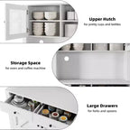 Dispensa da cucina con supporto per microonde, Armadio credenza con buffet e ripiani regolabili, per cucina, sala da pranzo