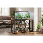 Mobile per Acquario in Metallo da 208-284 Litri, Supporto per Acquario Resistente con Armadietto, Mobile per Acquario a Più Livelli con Gambe Rinforzate, Adatto