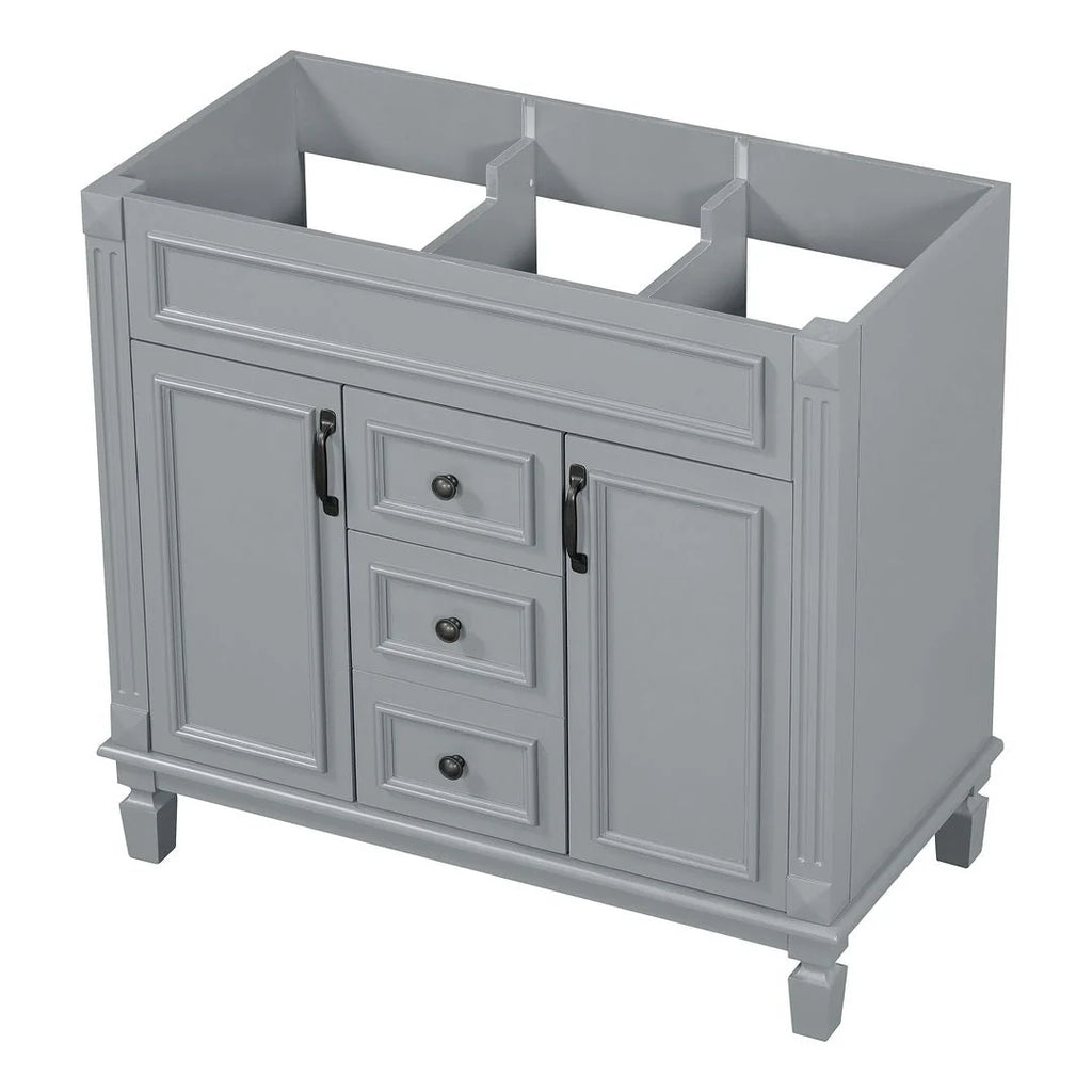 Mobile bagno moderno da 90 cm con lavabo integrato e specchiera, 2 ante e 2 cassetti