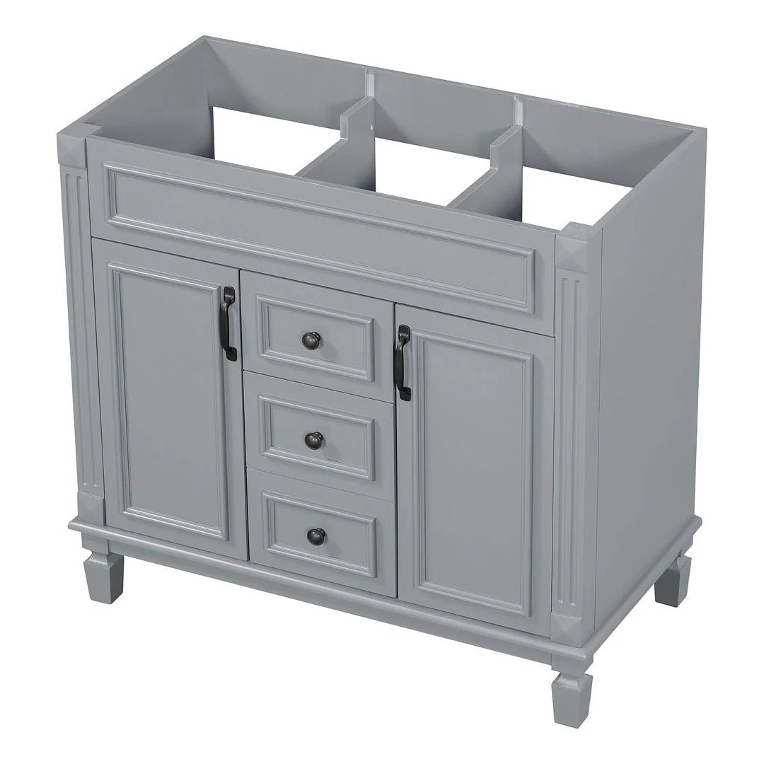Mobile bagno moderno da 90 cm con lavabo integrato e specchiera, 2 ante e 2 cassetti