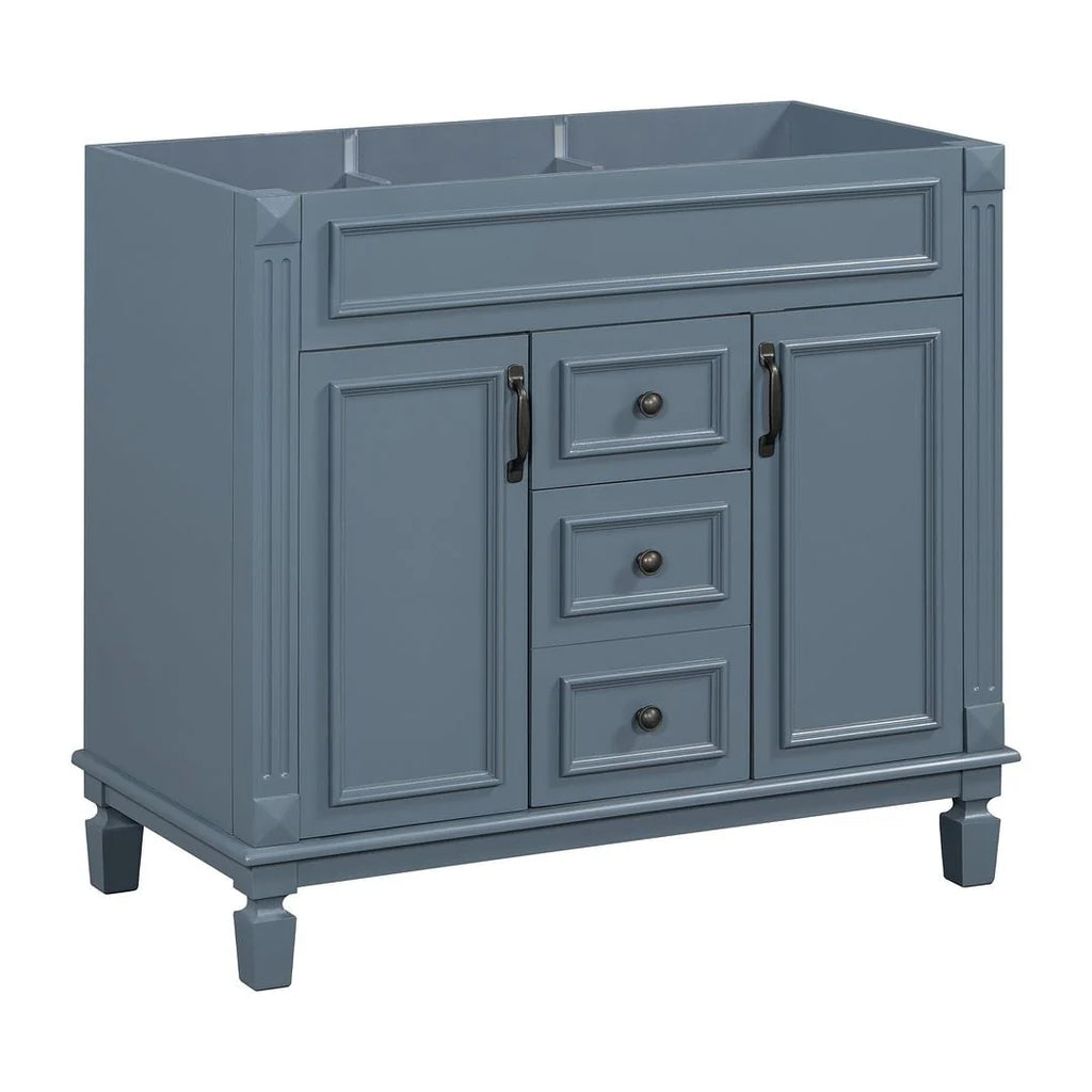 Mobile bagno moderno da 90 cm con lavabo integrato e specchiera, 2 ante e 2 cassetti