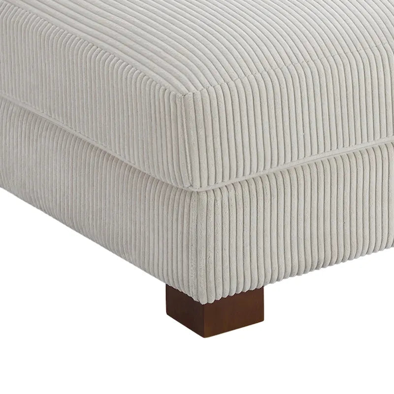 Pouf Ottomano Accento Oversize in Velluto a Coste Moderno