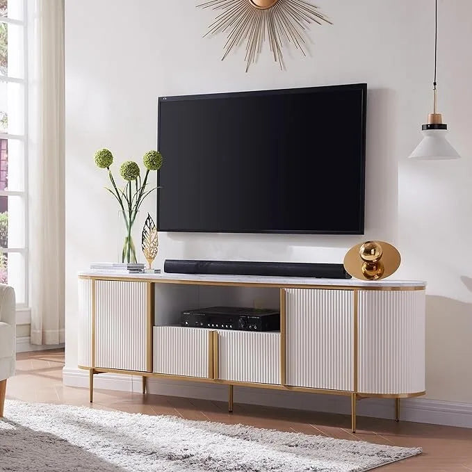 Mobile TV di lusso moderno, Centro intrattenimento, con piano effetto marmo