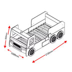 GDFStudio Juna Letto Singolo a Forma di Camion dei Pompieri con Luci LED