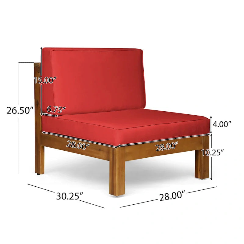 Set da conversazione Brava da 6 pezzi per esterni in legno di acacia di Christopher Knight Home