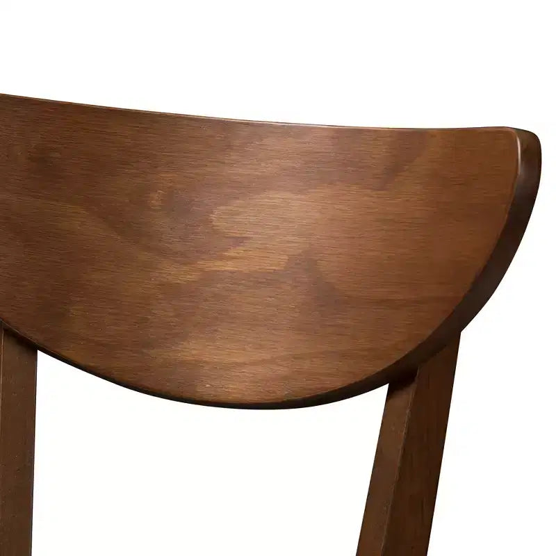 Set of 2 Baxton Studio Eline Mid Century Modern Walnut Finished Wood Faux Leather Upholstered Counter Height Barstools Black: Oval Back, Spot Clean