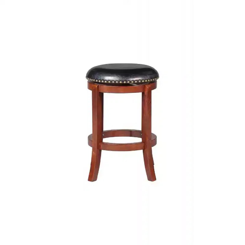 Cordova 24" Counter Height Barstool Cherry - Boraam: Swivel, Backless, Faux Leather, Wood Legs