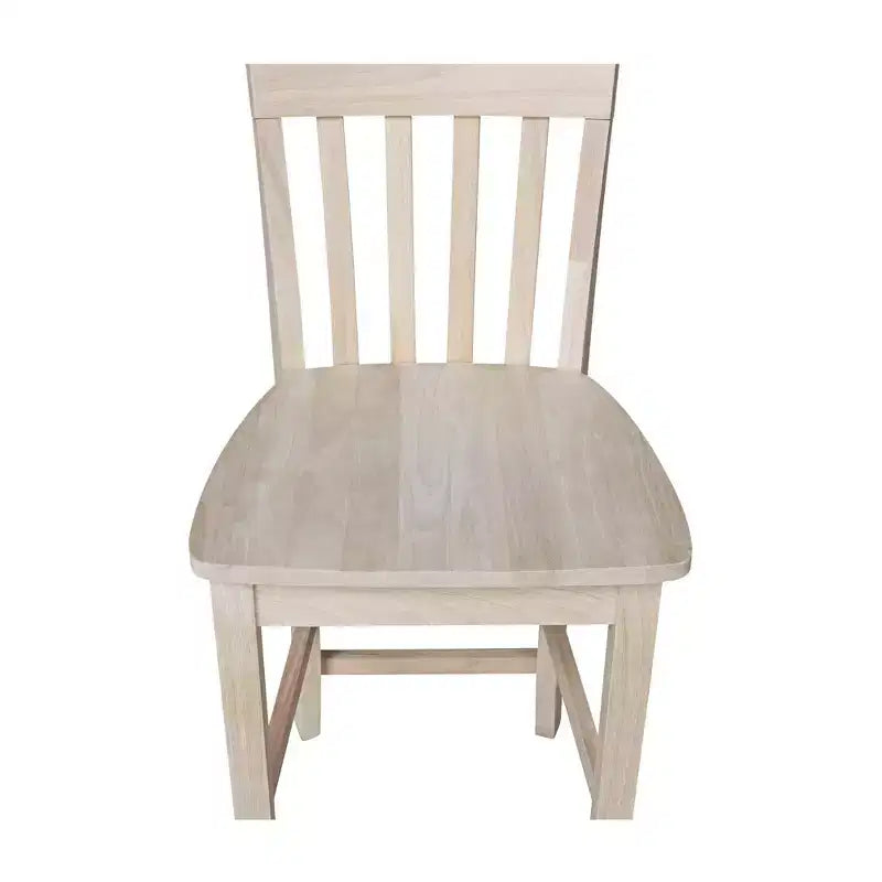 24" Slatback Counter Height Barstool Unfinished - International Concepts: Solid Wood, Square Seat