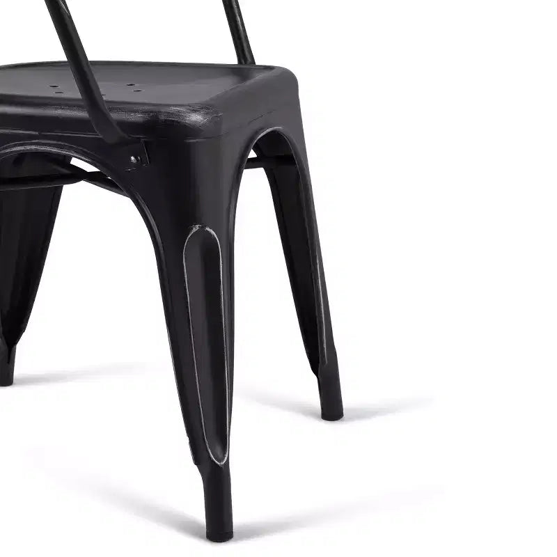Lot de 2 chaises de salle à manger avec accoudoirs en métal Elisse WyndenHall, noir vieilli/argenté : Style industriel, structure en métal