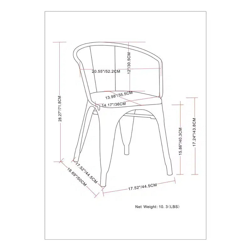 Lot de 2 chaises de salle à manger avec accoudoirs en métal Elisse WyndenHall, noir vieilli/argenté : Style industriel, structure en métal