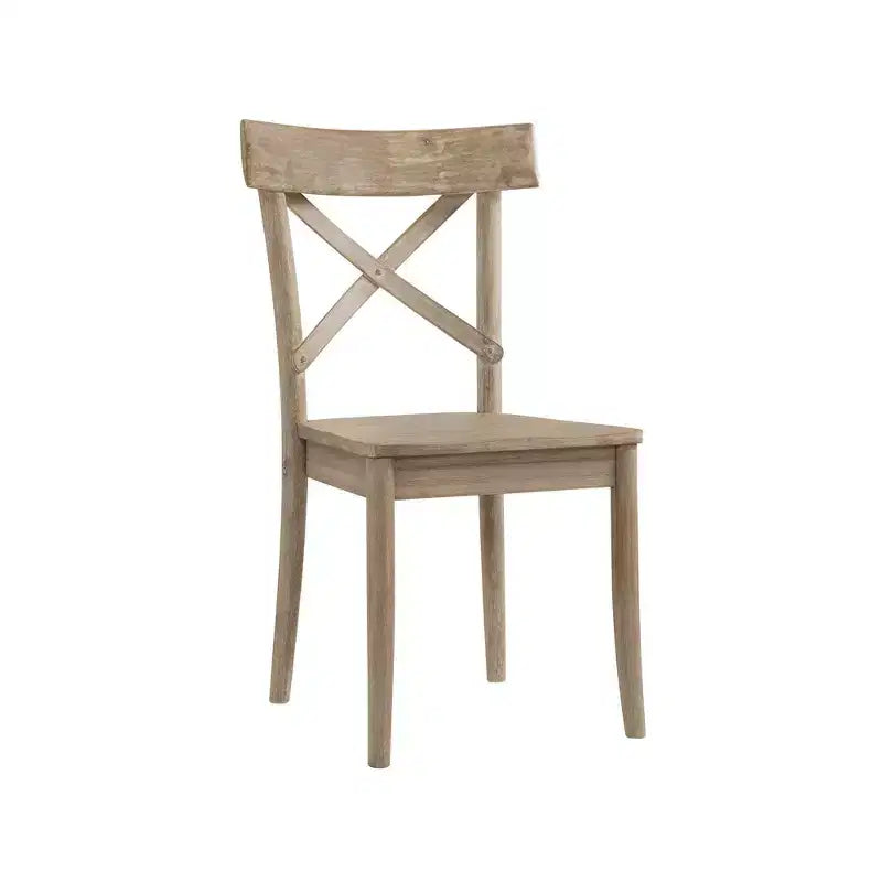 Lot de 2 chaises d'appoint en bois à dossier en X Keaton Beach - Picket House Furnishings : Modernes du milieu du siècle, structure en bois massif