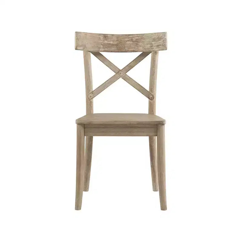 Lot de 2 chaises d'appoint en bois à dossier en X Keaton Beach - Picket House Furnishings : Modernes du milieu du siècle, structure en bois massif