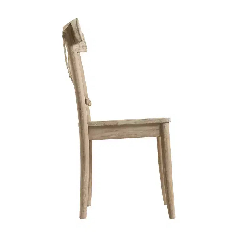 Lot de 2 chaises d'appoint en bois à dossier en X Keaton Beach - Picket House Furnishings : Modernes du milieu du siècle, structure en bois massif