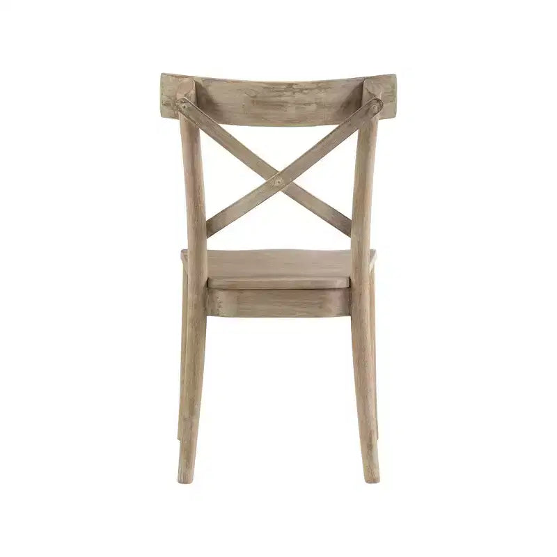 Lot de 2 chaises d'appoint en bois à dossier en X Keaton Beach - Picket House Furnishings : Modernes du milieu du siècle, structure en bois massif