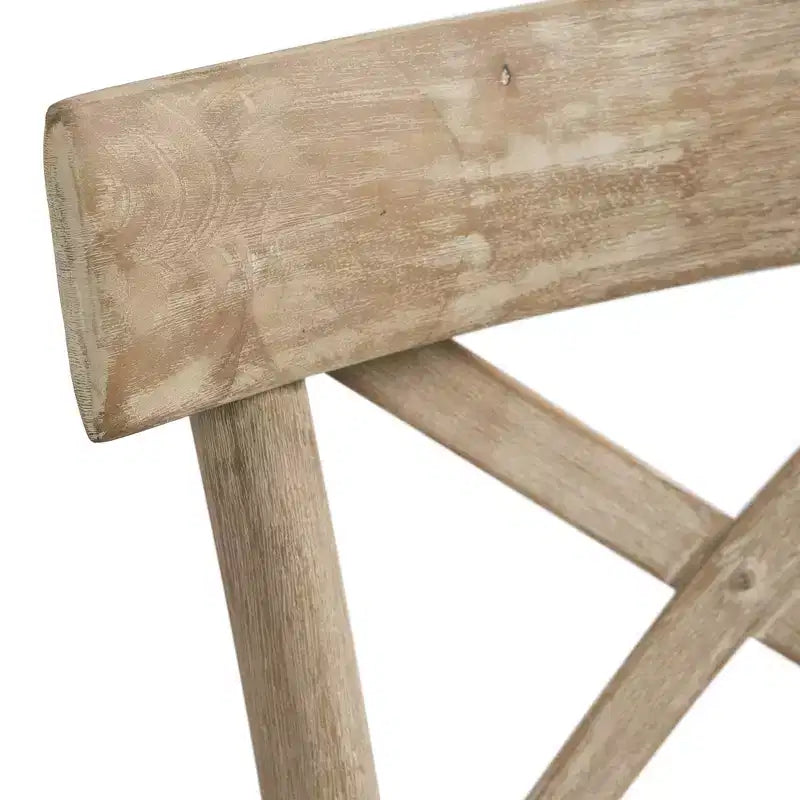 Lot de 2 chaises d'appoint en bois à dossier en X Keaton Beach - Picket House Furnishings : Modernes du milieu du siècle, structure en bois massif