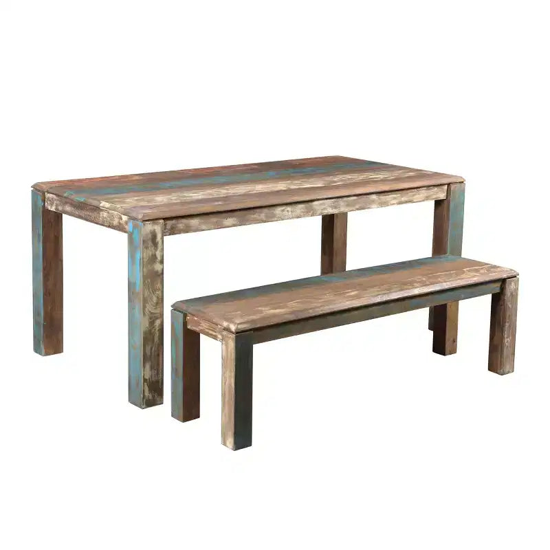 50" Old Reclaimed Wood Bench Brown - Timbergirl: Rustic Handmade Entryway Furniture, Solid Wood Grain Design, 3-Seater