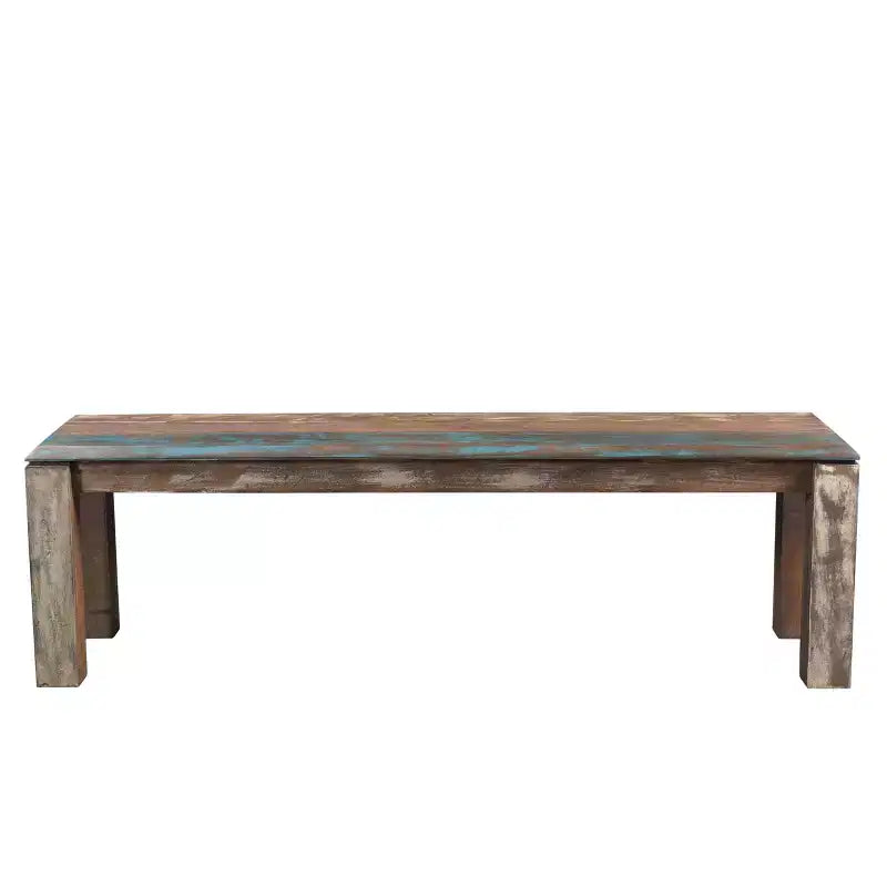 50" Old Reclaimed Wood Bench Brown - Timbergirl: Rustic Handmade Entryway Furniture, Solid Wood Grain Design, 3-Seater