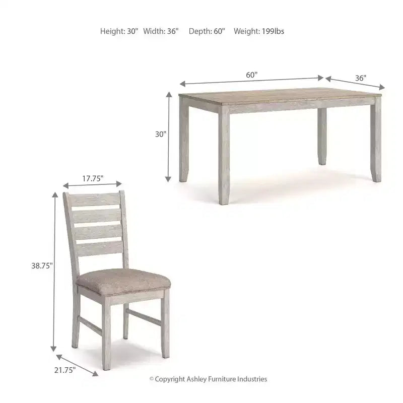 Signature Design by Ashley Ensemble de table de salle à manger Skempton, 7 pièces, brun clair : table rectangulaire moderne, 6 places, non extensible
