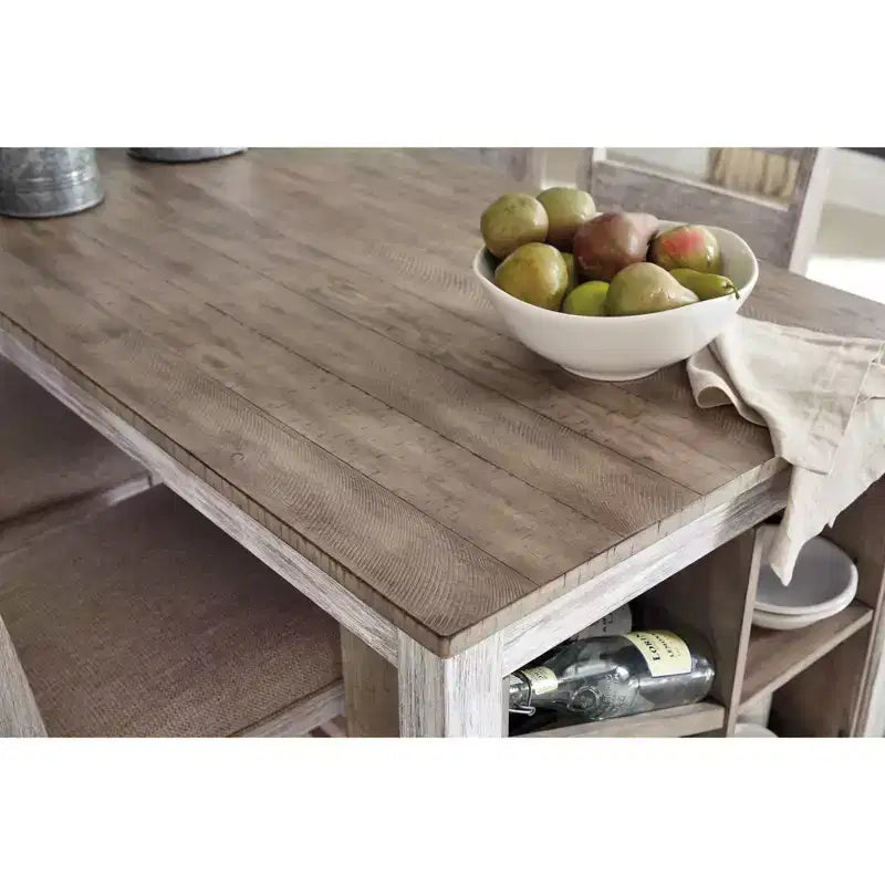 Signature Design by Ashley Ensemble de table de salle à manger Skempton, 7 pièces, brun clair : table rectangulaire moderne, 6 places, non extensible