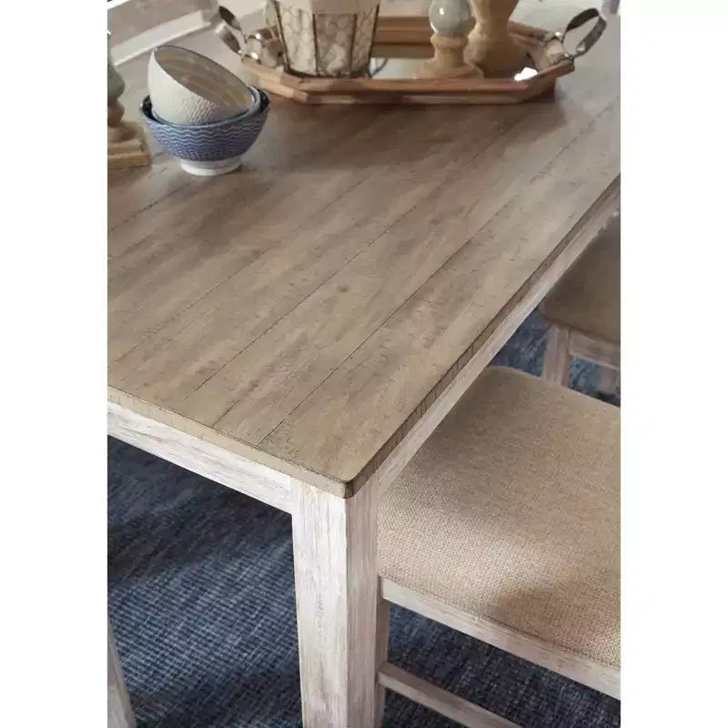 Signature Design by Ashley Ensemble de table de salle à manger Skempton, 7 pièces, brun clair : table rectangulaire moderne, 6 places, non extensible