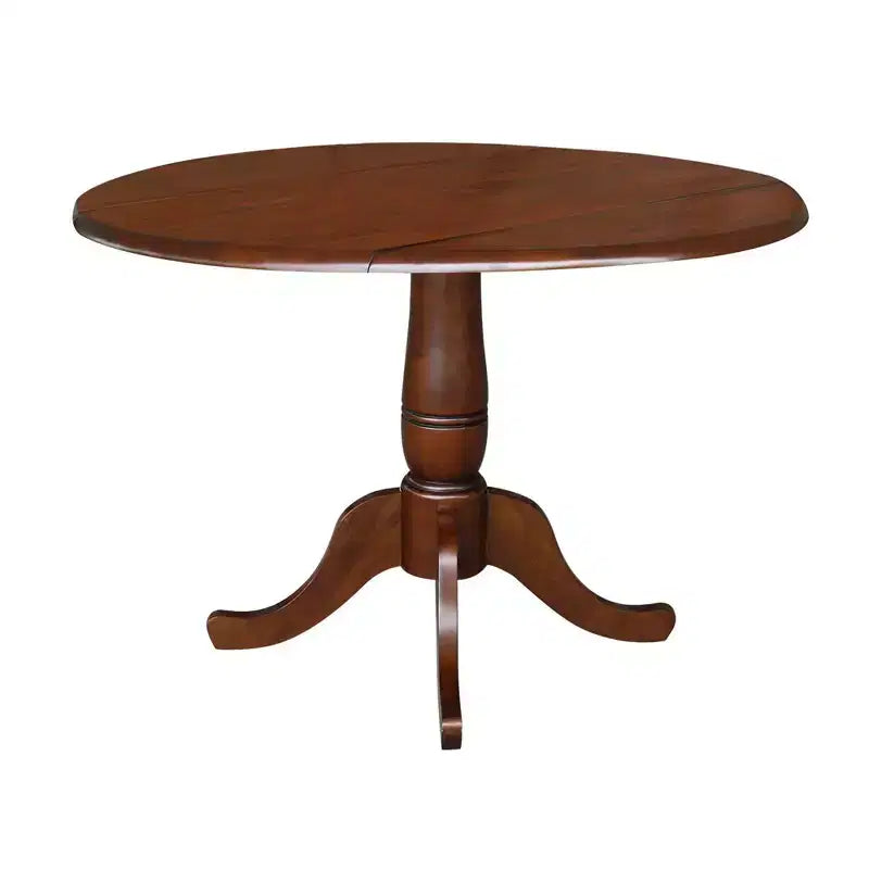 International Concepts Table de salle à manger extensible ovale moderne 29,5 po Lyla avec socle à double rallonge en feuille rabattable, brun expresso : Table de cuisine pour 4 personnes