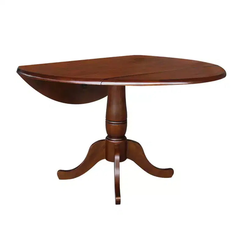 International Concepts Table de salle à manger extensible ovale moderne 29,5 po Lyla avec socle à double rallonge en feuille rabattable, brun expresso : Table de cuisine pour 4 personnes