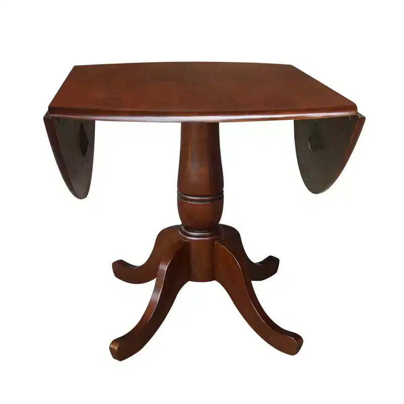 International Concepts Table de salle à manger extensible ovale moderne 29,5 po Lyla avec socle à double rallonge en feuille rabattable, brun expresso : Table de cuisine pour 4 personnes